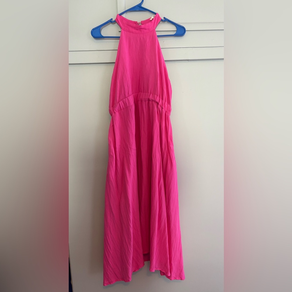 Entro Pink Halter Midi Dress - Sz L